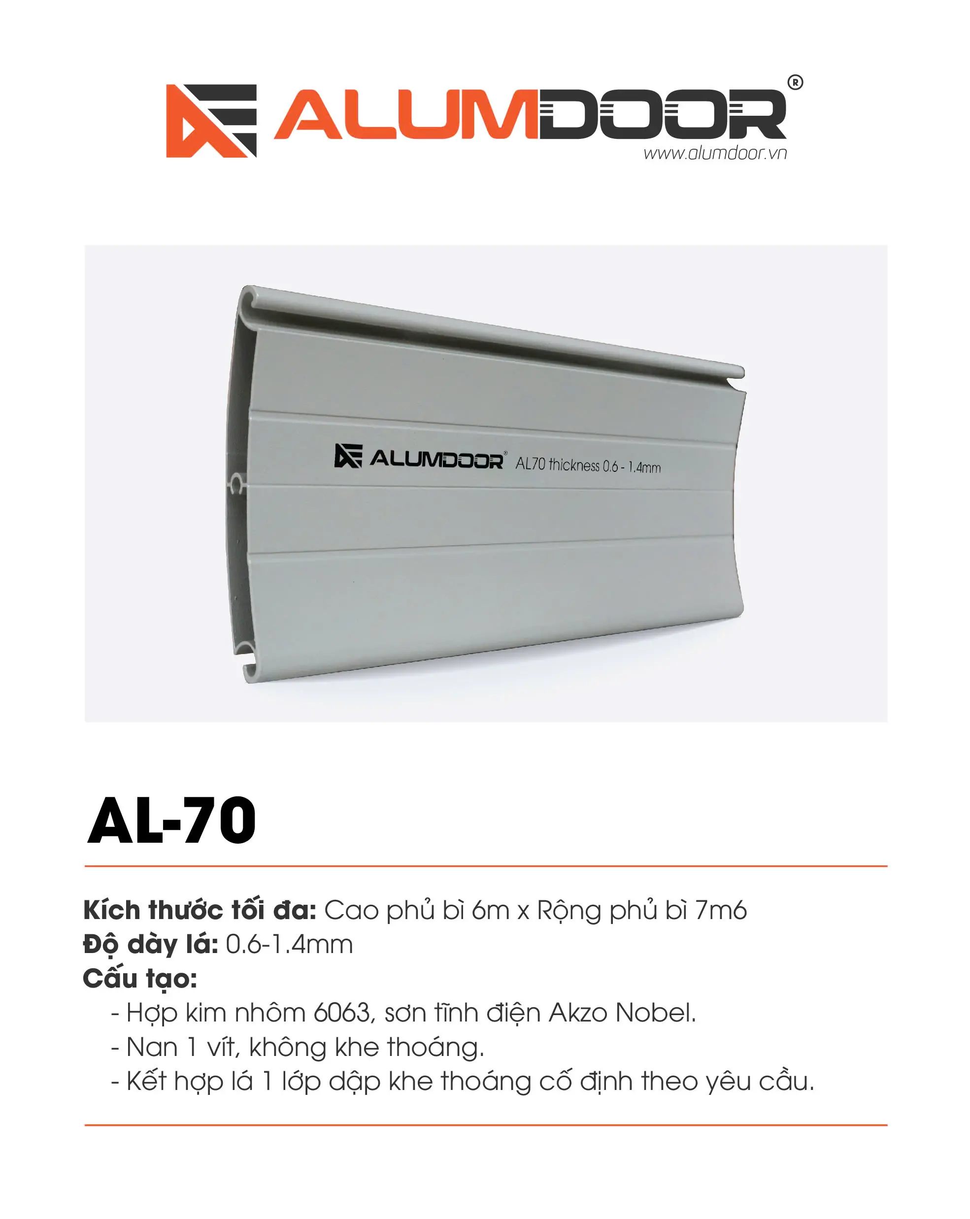 CỬA CUỐN ĐỨC AL-70